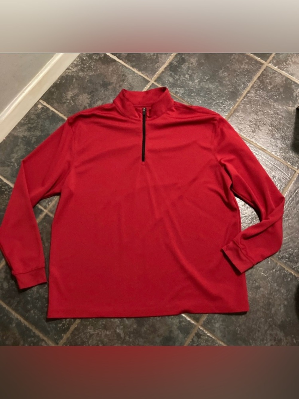 Grand Slam Men's Red Zip-Front Mock Neck 1/4 Zip Pullover Size XL